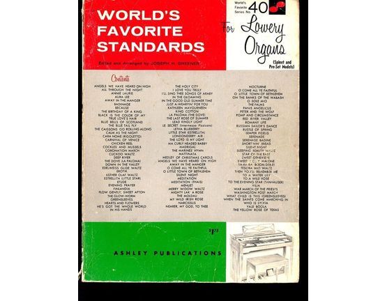 6517 | World's Favorite Standards for Lowrey Organs (Spinet and Pre-Set Models) - World's Favorite Series No. 40