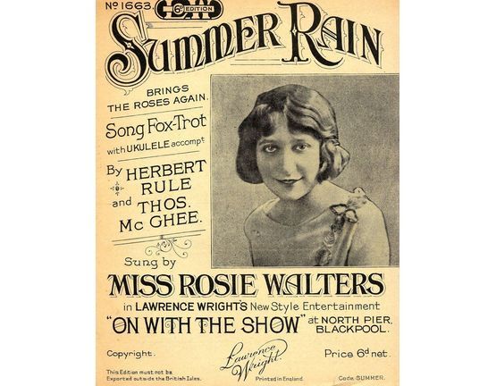 6543 | Summer Rain Brings The Roses Again  - Song - Featuring Miss Rosie Walters