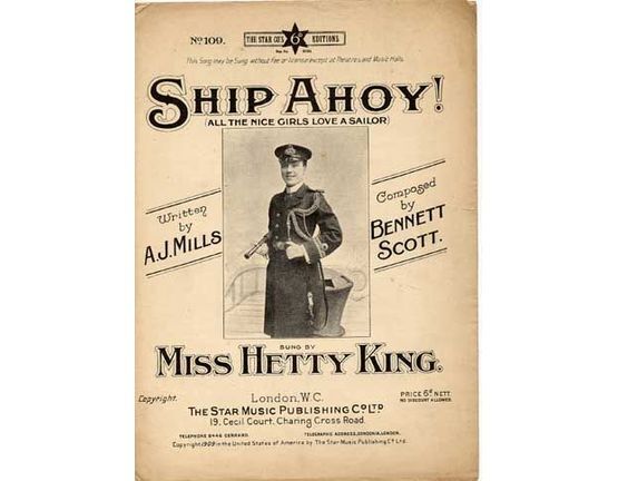 6544 | Ship Ahoy (All the Nice Girls Love A Sailor), sung by Miss Hetty King