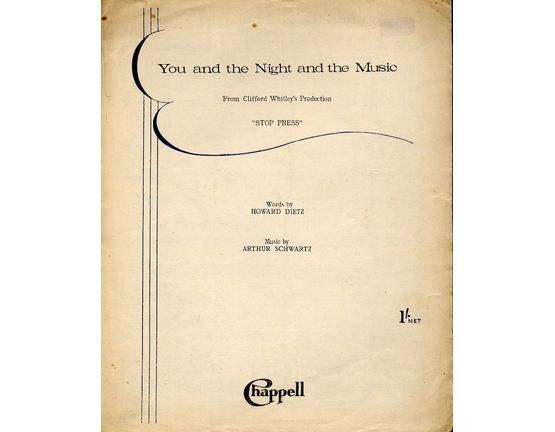 6551 | You and the Night and the Music - From Clifford Whitley's production "Stop Press" - For Piano and Voice with Ukulele chord symbol accompaniment