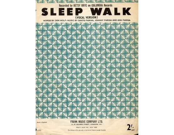 6583 | Sleep Walk - Song recorded by Betsy Brye