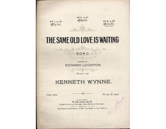 6621 | The Same Old Love Is Waiting - Song - In the key of B flat major for high voice