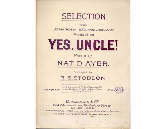 6621 | Yes Uncle! - Piano Selection from the George Grossmith and Edawrd Laurillard Production