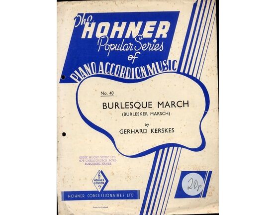 6626 | Burlesque march - No. 40  The Hohner Popular series of piano accordion music
