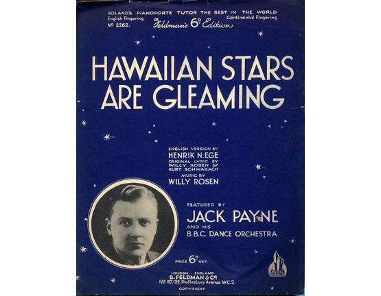 6630 | Hawaiian Stars are Gleaming - song featuring Jack Payne