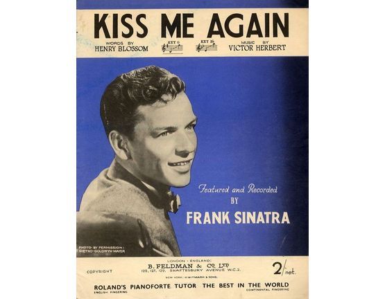 6630 | Kiss Me Again - From the film "The Great Victor Herbert" - Key of G major - Featured and Recorded by Frank Sinatra