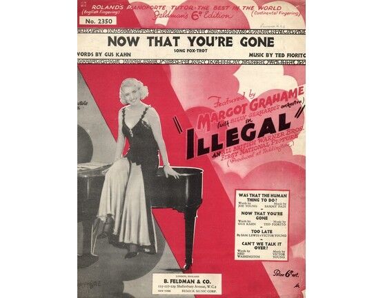 6630 | Now That You're Gone - Song - Featuring Margot Grahame in 'Illegal'