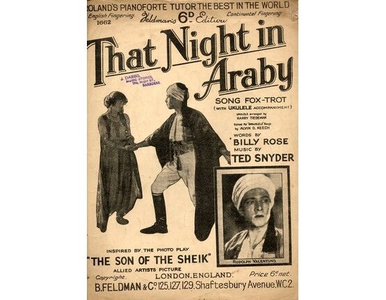6630 | That Night in Araby - Featuring Rudolph Valentino - Inspired by the play "The Son of the Sheik"
