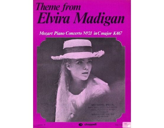 6708 | Theme from Elvira Madigan, Mozart Piano Concerto No. 21 in C Major K467, Piano Solo