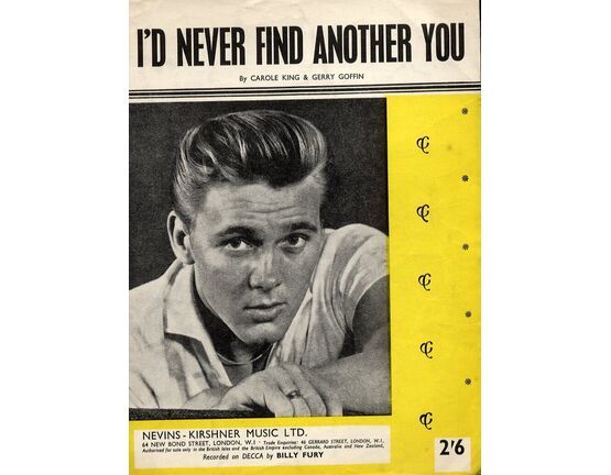 6738 | I'd Never Find Another You -  Featuring Billy Fury