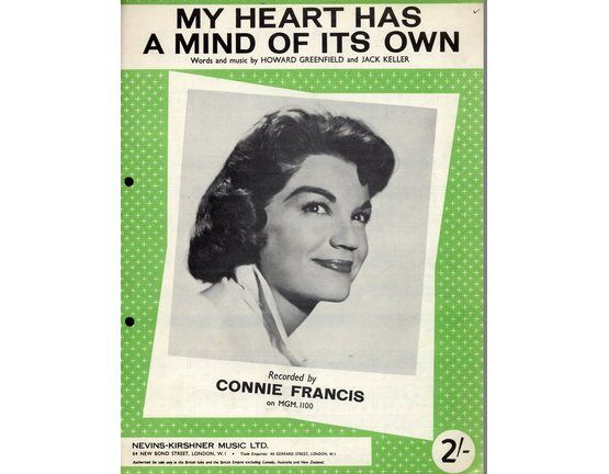 6738 | My Heart Has A Mind of Its Own - Song - Featuring Connie Francis