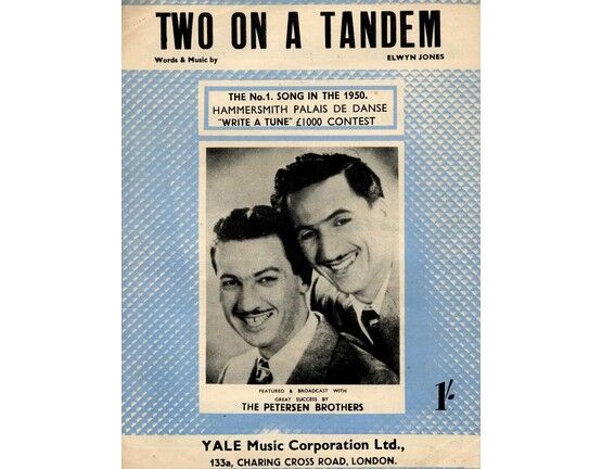 6761 | Two on a Tandem - The No. 1 song in the Hammersmith Palais de Danse "Write a Tune"  featuring The Petersen Brothers