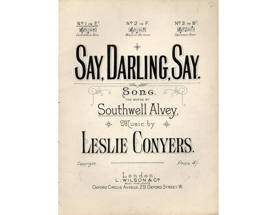 6794 | Say Darling Say - In Key E Flat Major for Low Voice