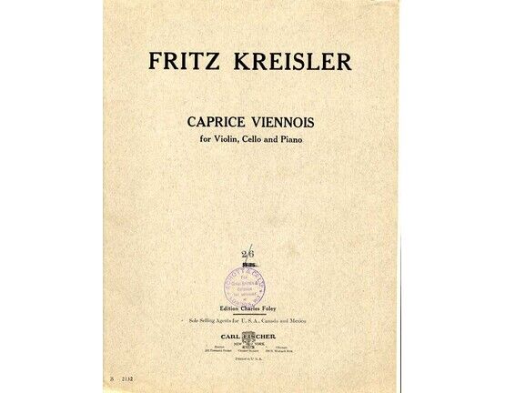 6812 | Caprice Viennois - Op. 2 - For Violin, Violincello and Piano - Edition Charles Foley