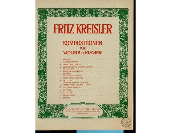 6847 | Altdeutsches Schäfer-Madrigal - Fritz Kreisler - Kompositionen für Violine und Klavier No. 9 - Violin and Piano