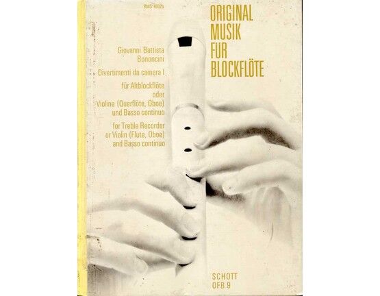 6847 | Bononcini - Divertimenti da Camera - For Treble instrument in C and Basso Continuo - Heft I - Edition Schott 5339