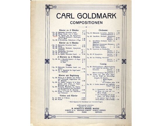 6847 | Im Garten - Piano Solo - From the Symphony "Landliche Hochzeit"