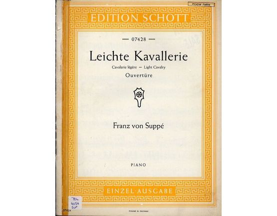 6847 | Light Cavalry Ouverture - For Piano - Edition Schott No. 07428