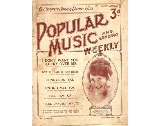 6855 | Popular Music and Dancing Weekly - September 20th, 1924 - No. 35, Vol. III - Featuring Miss Ida Barr