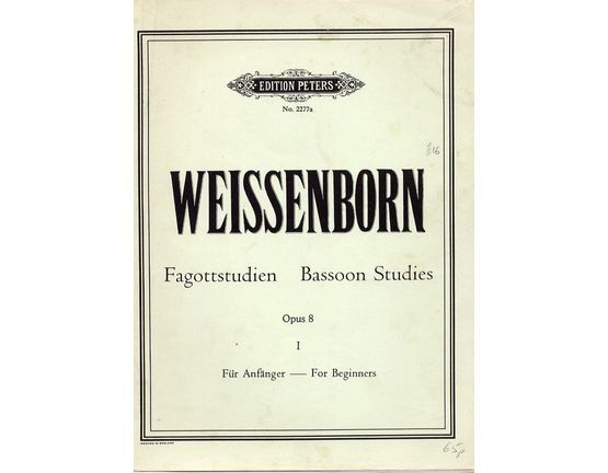 6868 | Bassoon Studies - Op. 8, Vol. 1 - Edition Peters No. 2277a - For Beginners