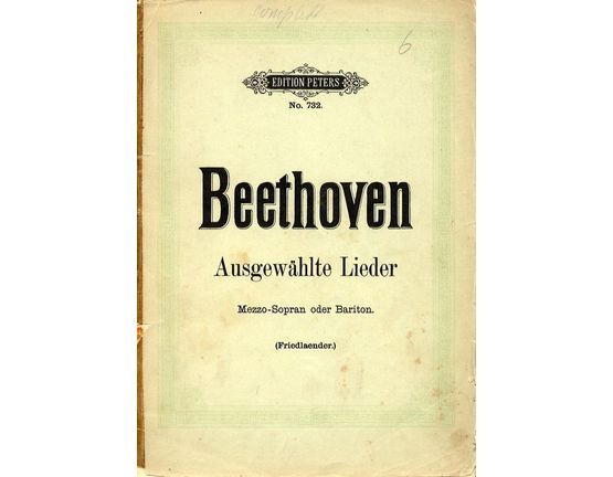 6868 | Beethoven - Ausgewahlte Lieder - For Mezzo Sopran or Baritone - Edition Peters No. 732