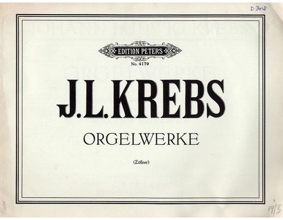 6868 | J. L. Krebs Orgelwerke - Edition Peters No. 4179