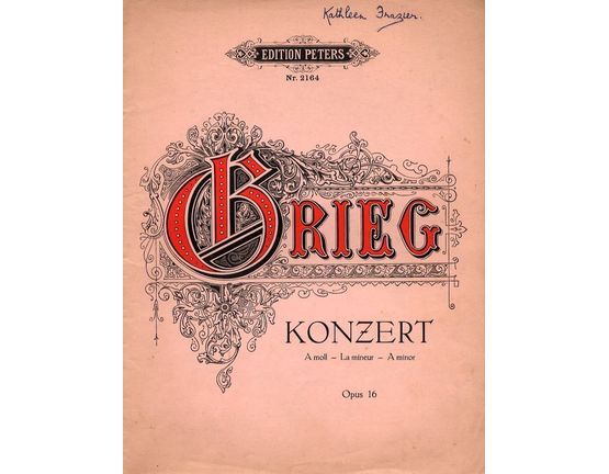 6868 | Konzert fur Klavier in A minor - Op. 16 - Edition Peters No. 2164 - For Piano with orchestral setting for a second Piano