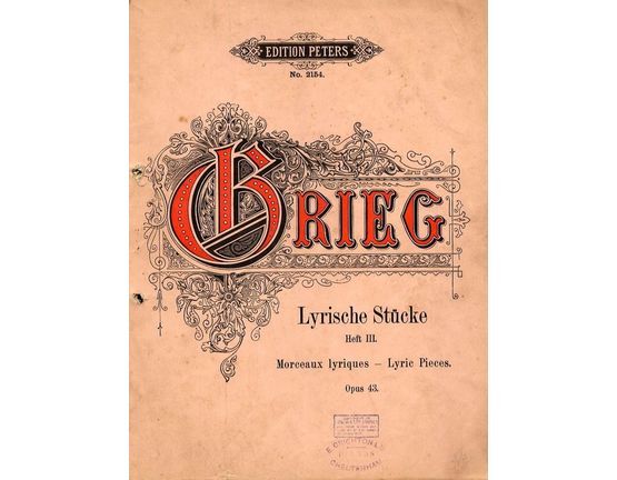 6868 | Lyrical Pieces - Album 3 - Op. 43 - Edition Peters Nr. 2154