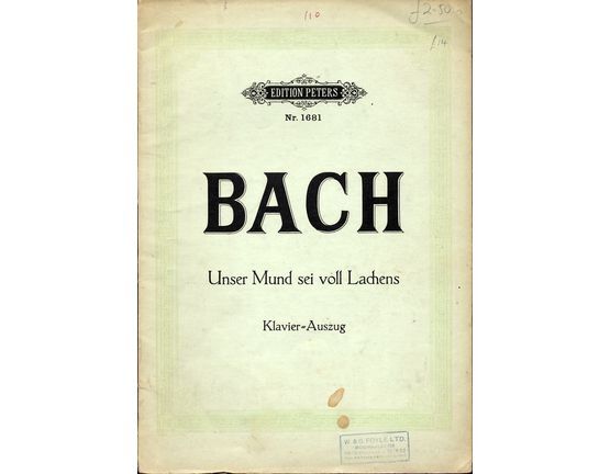 6868 | Unser Mund sei voll Lachens - Klavier Auszug - Edition Peters No. 1681