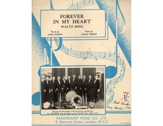 6902 | Forever in My Heart - Waltz Song Featuring Al Sanders and His Band - For Piano and Voice