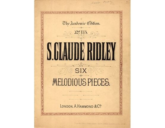 6925 | Ridley - Six Melodious Pieces - Piano Solos