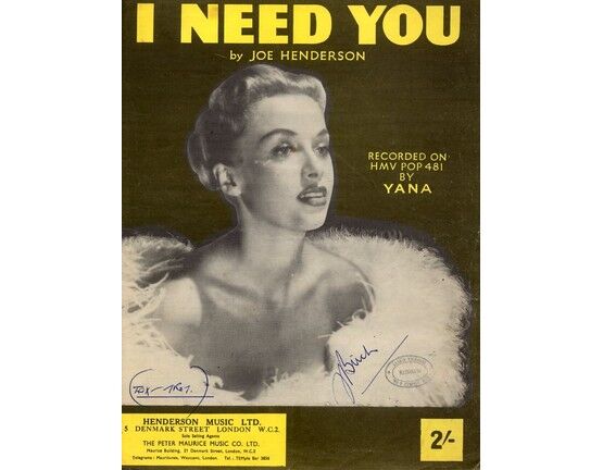 6926 | I Need You -  Song featuring Yana