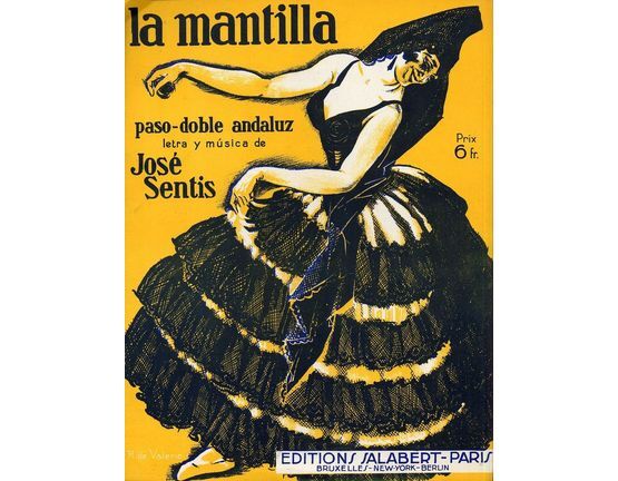 6944 | La Mantilla - Paso Doble Andaluz - For Piano and Voice - French Edition