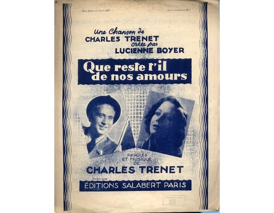 6944 | Que Reste R'il de nos Amours - Featuring Charles Trenet and Lucienne Boyer - Song