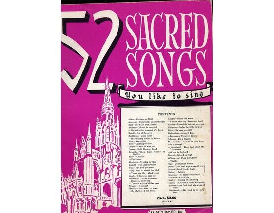 6953 | 52 Sacred Songs You Like to Sing - For Voice and Piano