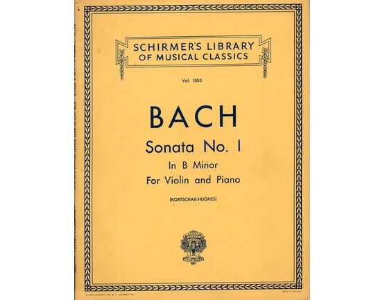 6953 | Bach - Sonata No. 1 in B Minor - For Violin and Piano