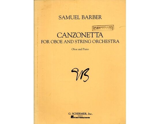 6953 | Barber - Canzonetta for Oboe and String Orchestra (Piano)