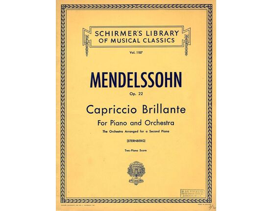 6953 | Capriccio Brillante - For Piano and Orchestra - Op. 22 - Schirmers Library of Musical Classics Vol. 1187