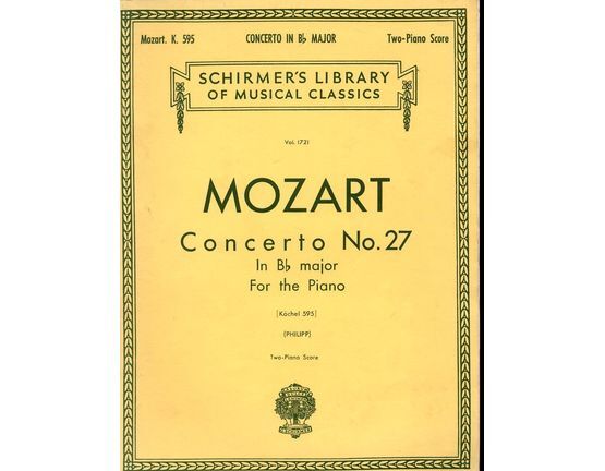 6953 | Piano Concerto In B flat Major for the piano - Schirmer's Library of Musical Classics Vol. 1721 - Two Piano score