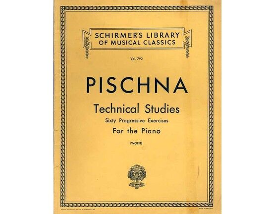 6953 | Pischna - Sixty Progressive Technical Studies for the Piano - Schirmer's Library of Musical Classics Vol. 792