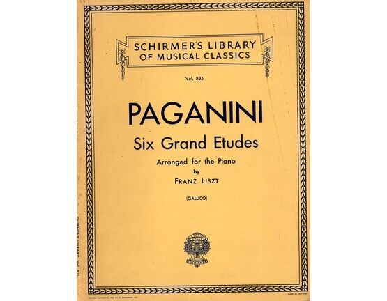 6953 | Six Grand Etudes - Arranged for the Piano - Schirmers Library of Musical Classics Vol. 835