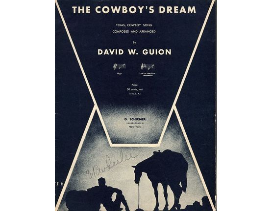 6953 | The Cowboy's Dream - Texas Cowboy Song - For Low or Medium Voice - For Piano and Voice