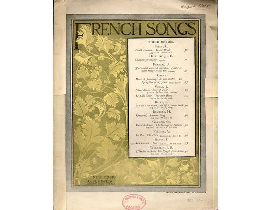 6953 | Vieille Chanson (In the Woods) - French songs, third series - Key of A flat
