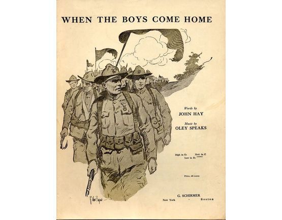 6953 | When the Boys come home - Song for Piano and Voice - For Medium voice in C major