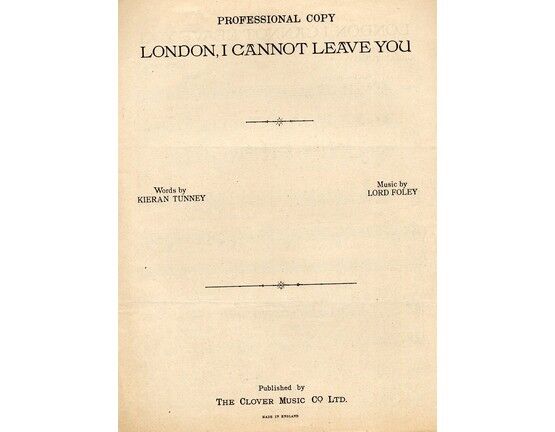 6974 | London I Cannot Leave you - Song