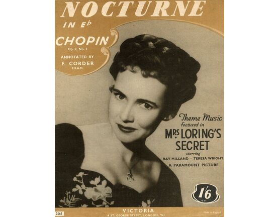 6982 | Nocturne in E flat - Op. 9 No. 2 - Theme Music from the Film "Mrs Loring's Secret" - Featuring Teresa Wright