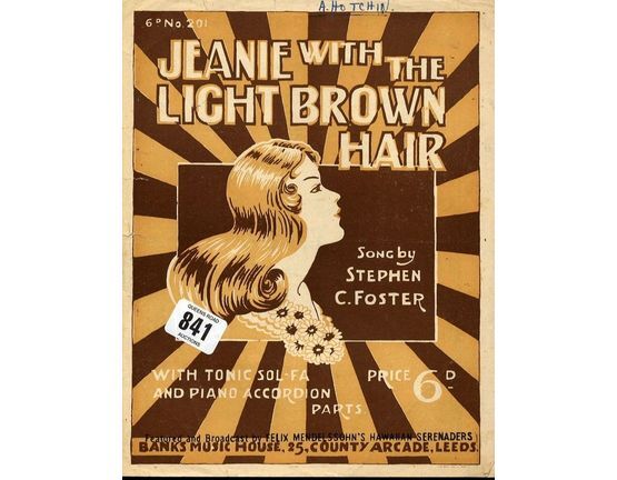6989 | Jeanie with the Light Brown Hair - Song - In the key of F major