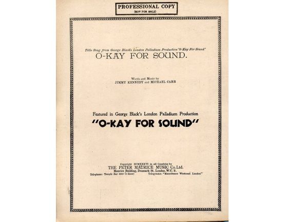 6990 | O Kay For Sound - Featured in George Black's London Palladium Production 'O-Kay For Sound''