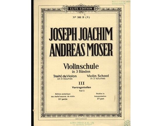 7007 | Violin School in 3 Volumes - 2nd Part - Studies in Interpretation - Elite Edition No. 508b (s)