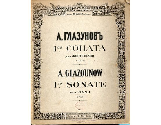 7024 | Glazounow - 1re Sonate - Op. 74